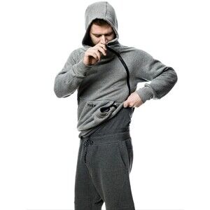 NWT Tuxy Jumpsuit Sweat Suit Mens Sz Large Black One Piece Lounge Hoodie Joggers